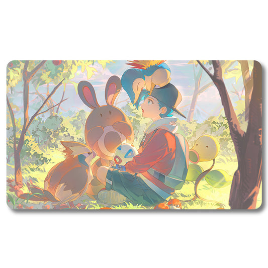 PTCG Peripheral - j3zg6p- Pokemon Playmat Size 23.6X13.7in Play mats Compatible for TCG MTG RPG CCG Trading Card Game