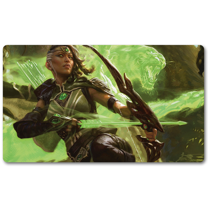 Board Game Peripheral- VIVIEN, ARKBOW RANGER  -MTG Playmat Size 23.6X13.7in Play mats Compatible for TCG RPG CCG Trading Card Game