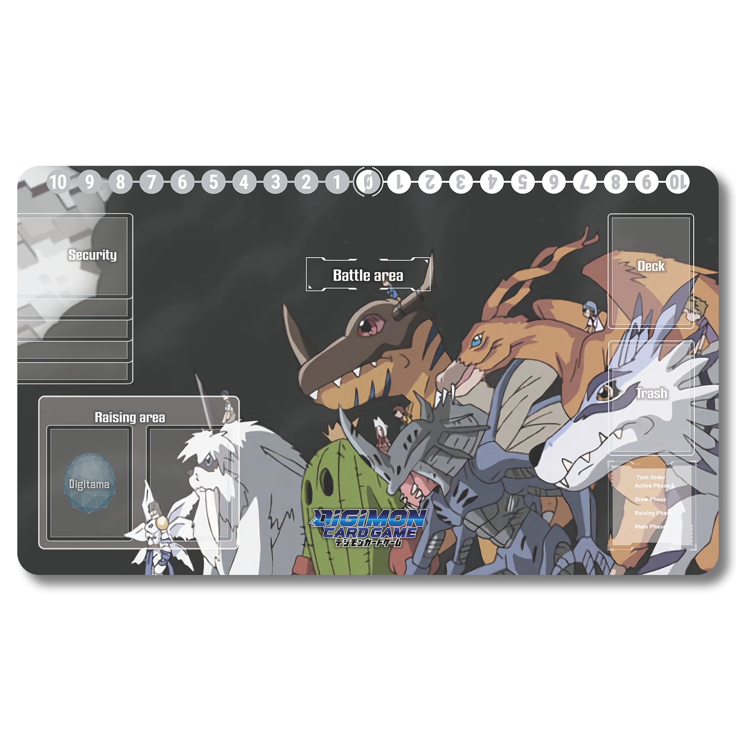 Digimon Greymon Playmat - Digimon Size 23.6X13.7in Play mats Compatible for TCG DTCG CCG Trading Card Game