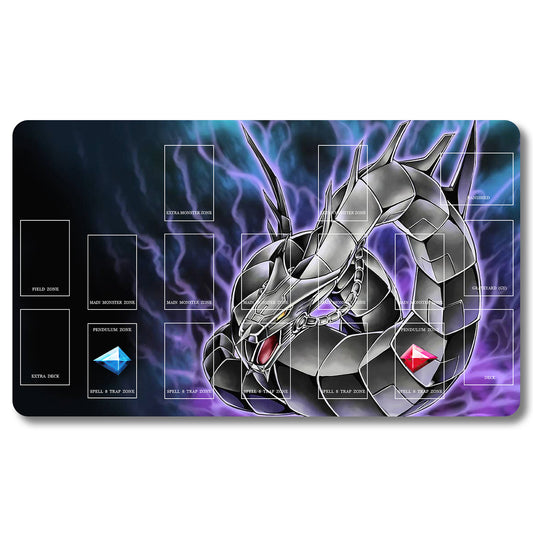 YUGIOH CYBER DRAGON Playmat - Yugioh Size 23.6X13.7in Play mats Compatible for TCG OCG CCG Trading Card Game