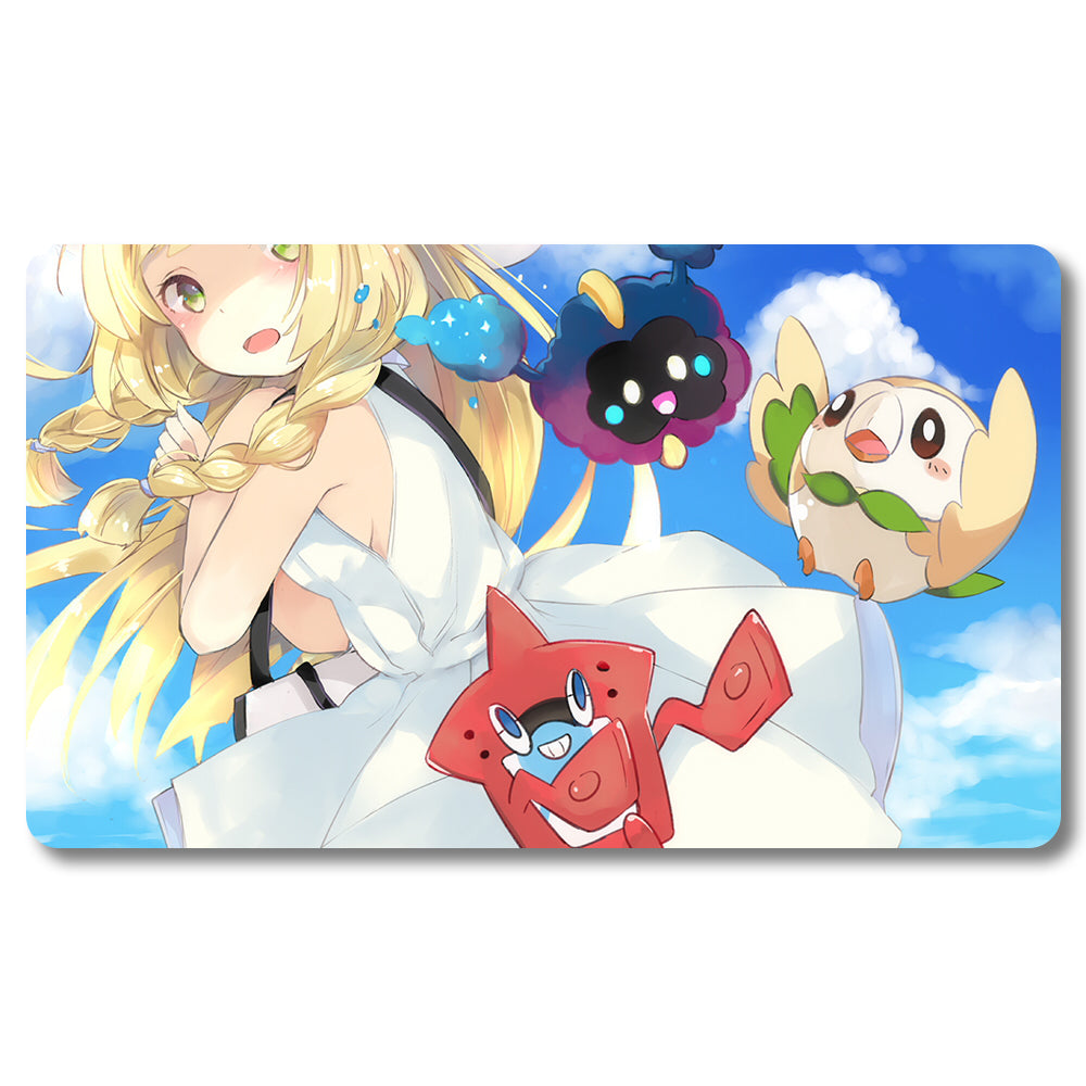 Board Game Lilia Playmat - Pokemon Size 23.6X13.7in Play mats Compatible for TCG MTG RPG CCG Trading Card Game