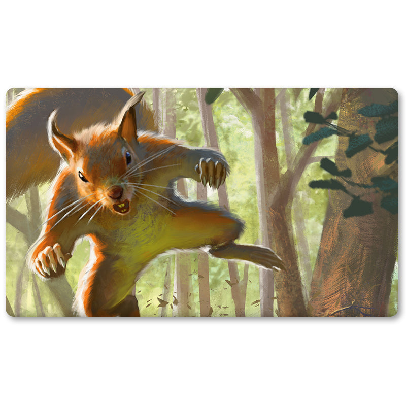 Board Game Peripheral- Squirrel-Token -MTG Playmat Size 23.6X13.7in Play mats Compatible for TCG RPG CCG Trading Card Game