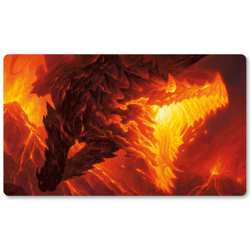 Board Game Peripheral- Volcanic Dragon -MTG Playmat Size 23.6X13.7in Play mats Compatible for TCG RPG CCG Trading Card Game