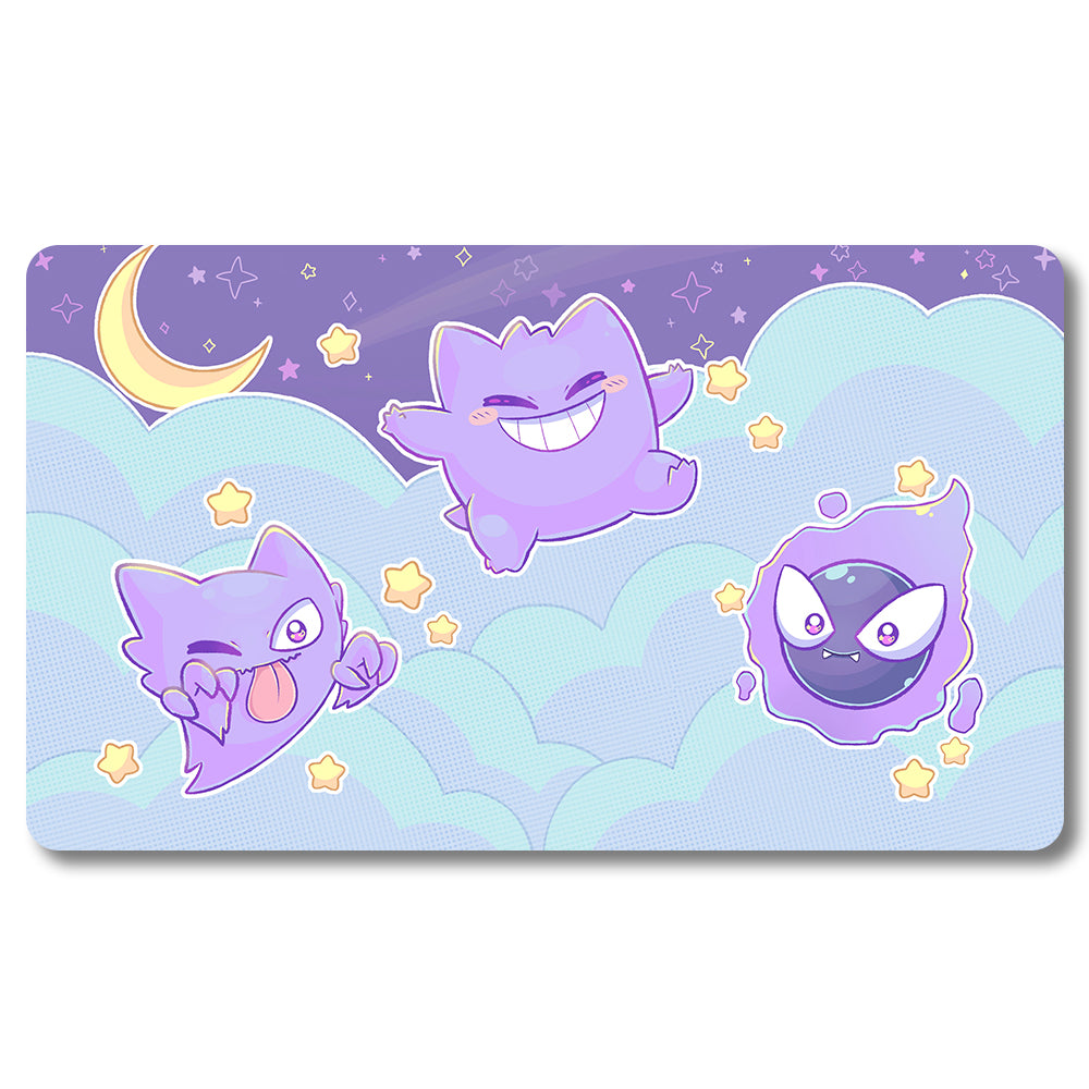 PTCG Haunter Playmat - Pokemon Size 23.6X13.7in Play mats Compatible for TCG MTG RPG CCG Trading Card Game