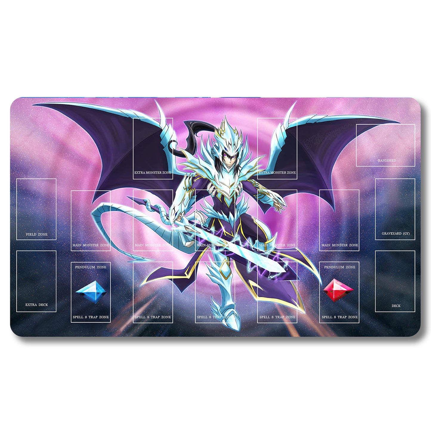 YUGIOH Peripheral - 68656- Yugioh Playmat Size 23.6X13.7in Play mats Compatible for TCG OCG CCG Trading Card Game