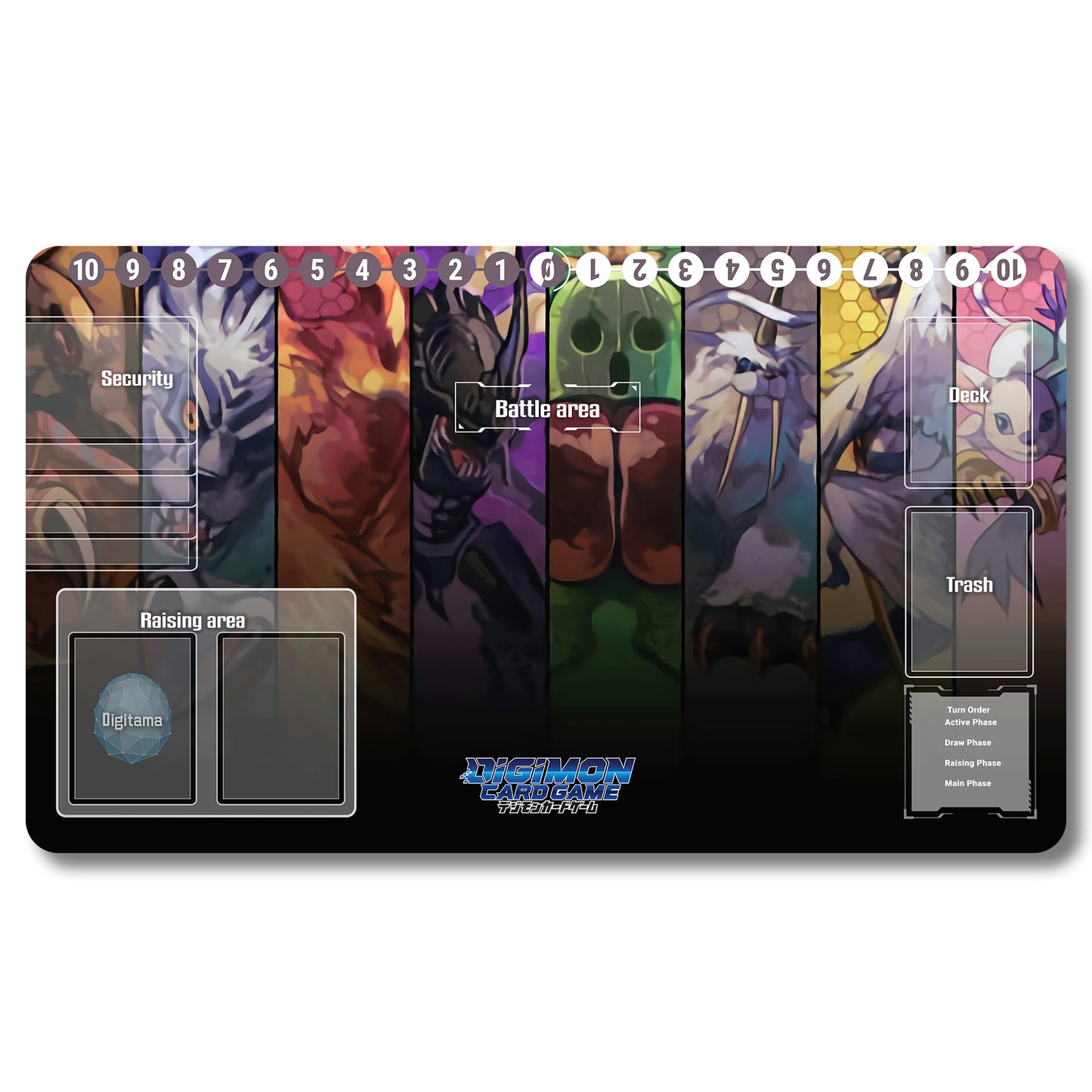 Board Game Were Garurumon Playmat - Digimon Size 23.6X13.7in Play mats Compatible for TCG DTCG CCG Trading Card Game