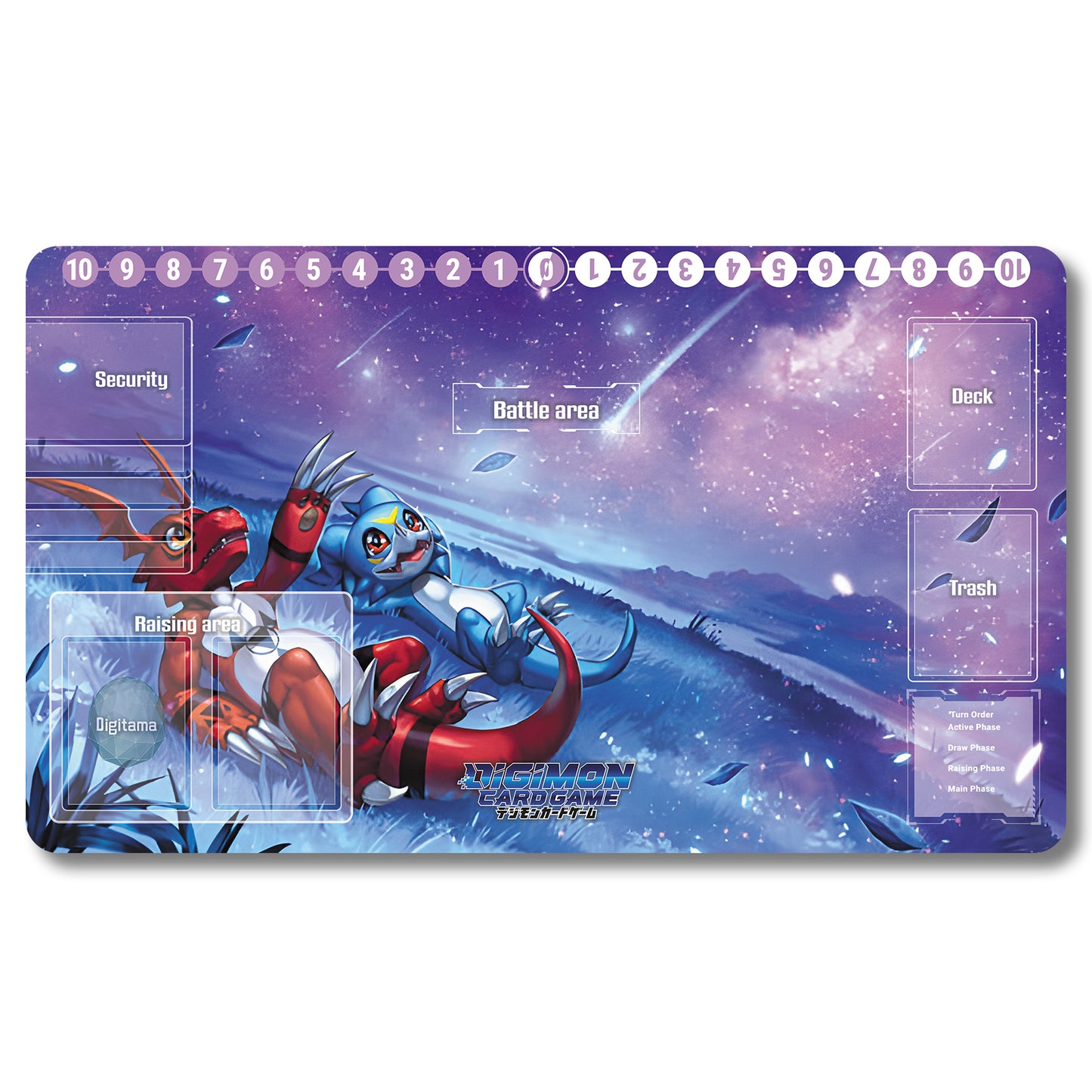 Board Game V-mon Playmat - Digimon Size 23.6X13.7in Play mats Compatible for TCG DTCG CCG Trading Card Game