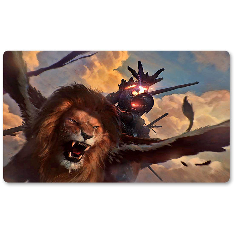 Board Game Peripheral- Silent Sentinel-MTG Playmat Size 23.6X13.7in Play mats Compatible for TCG RPG CCG Trading Card Game