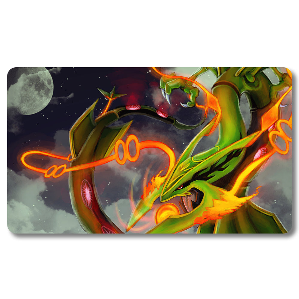 Board Game Rayquaza Playmat - Pokemon Size 23.6X13.7in Play mats Compatible for TCG MTG RPG CCG Trading Card Game