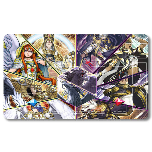 Tabulludo Ekstercentra - 279653- Yugioh Playmat Grandeco 23.6X13.7in Ludaj matoj Kongrua por TCG OCG CCG Komerca Kartludo