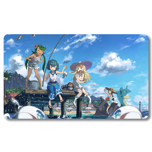 Board Game Lilia Nessa Playmat - Pokemon Size 23.6X13.7in Play mats Compatible for TCG MTG RPG CCG Trading Card Game