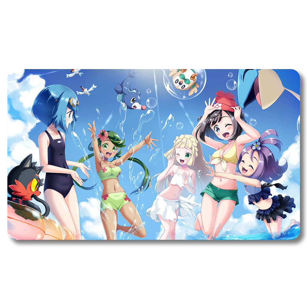 Board Game Lilia Nessa Yoly Playmat - Pokemon Size 23.6X13.7in Play mats Compatible for TCG MTG RPG CCG Trading Card Game