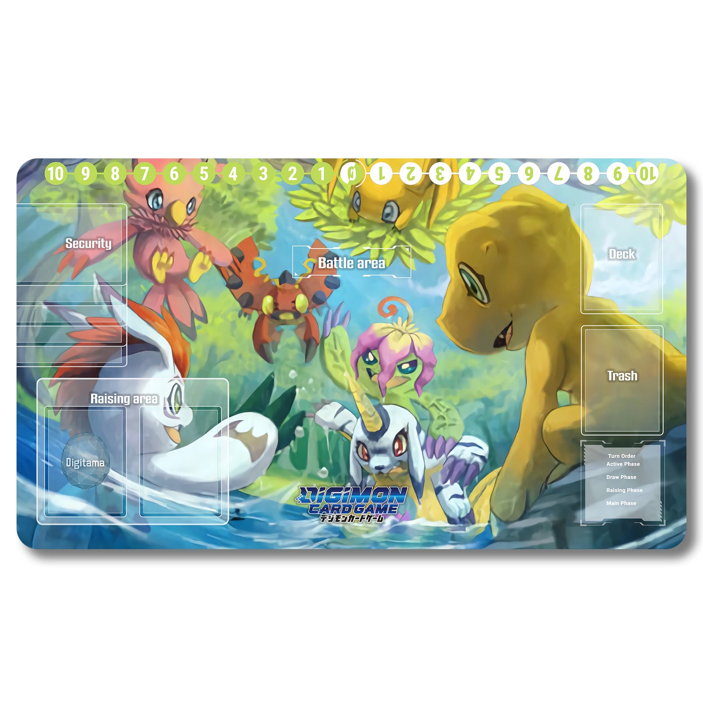 Digimon Agumon Playmat - Digimon Size 23.6X13.7in Play mats Compatible for TCG DTCG CCG Trading Card Game