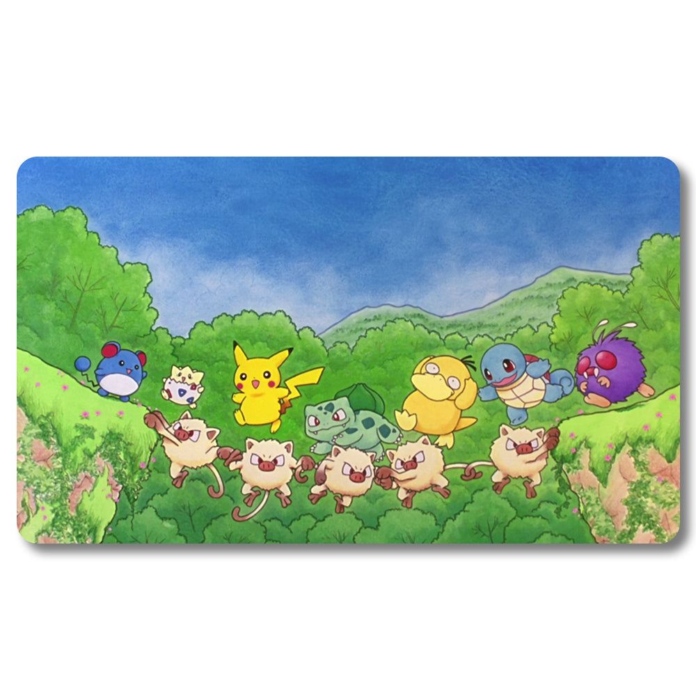 PTCG Pikachu Playmat - Pokemon Size 23.6X13.7in Play mats Compatible for TCG MTG RPG CCG Trading Card Game