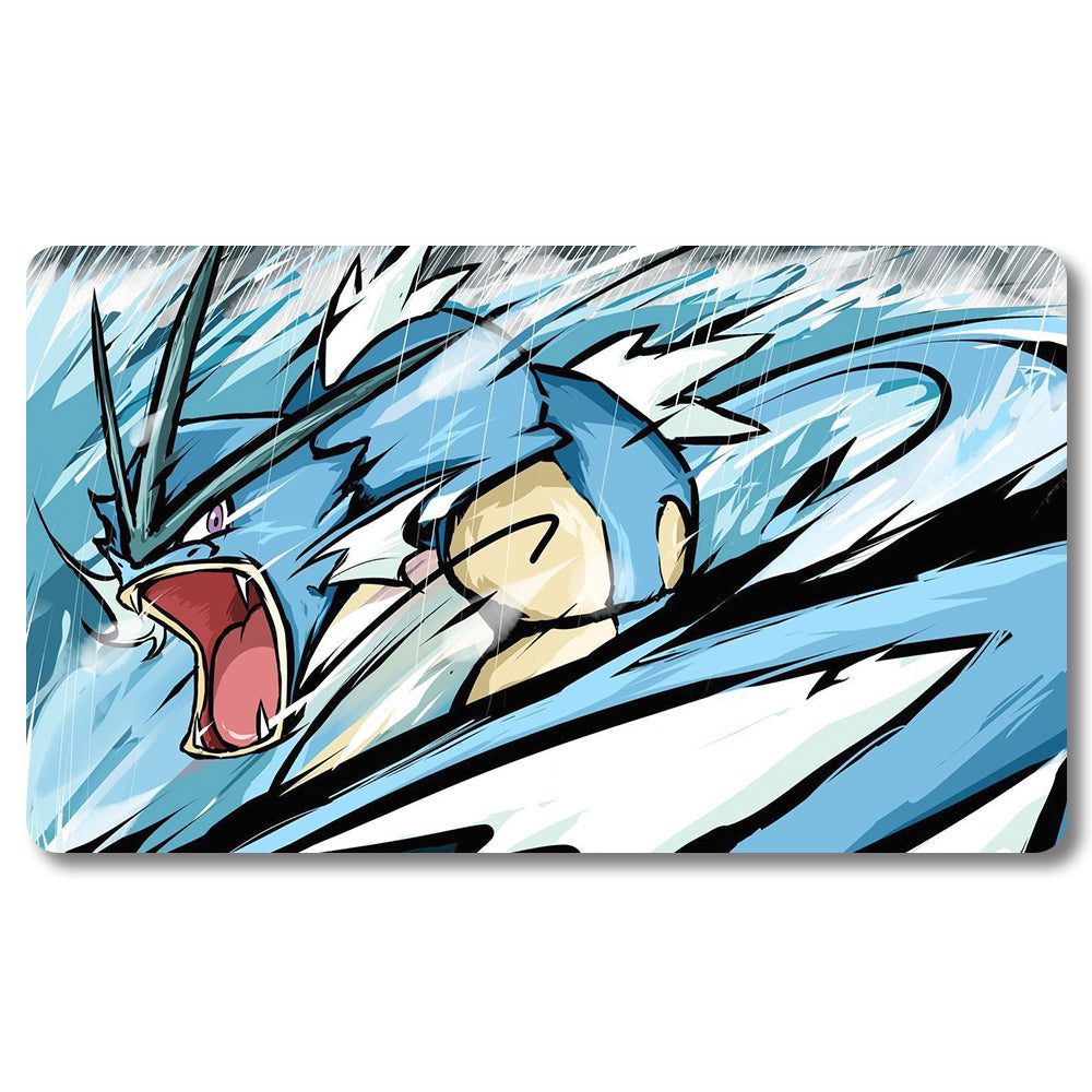 Board Game Gyarados Playmat - Pokemon Size 23.6X13.7in Play mats Compatible for TCG MTG RPG CCG Trading Card Game