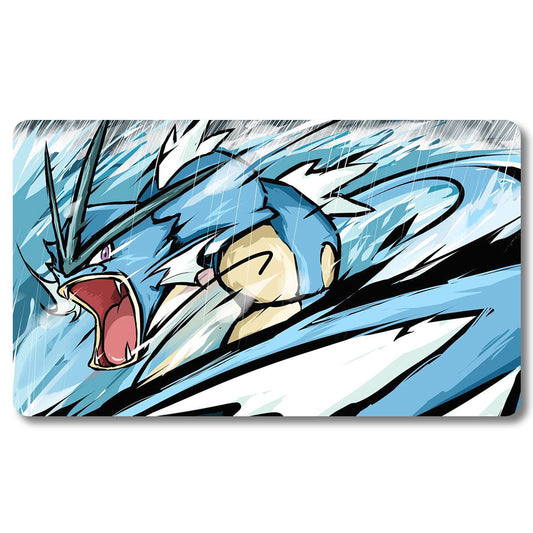 Board Game Gyarados Playmat - Pokemon Size 23.6X13.7in Play mats Compatible for TCG MTG RPG CCG Trading Card Game