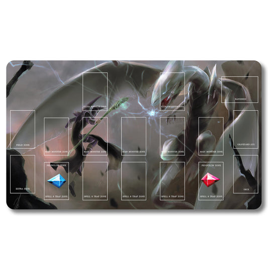 Tabulludo Ekstercentra - 126548- Yugioh Playmat Grandeco 23.6X13.7in Ludaj matoj Kongruaj por TCG OCG CCG Komerca Kartludo