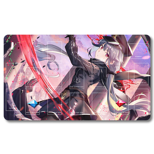 Board Game Sky Striker Ace - Raye Playmat - Yugioh Size 23.6X13.7in Play mats Compatible for TCG OCG CCG Trading Card Game