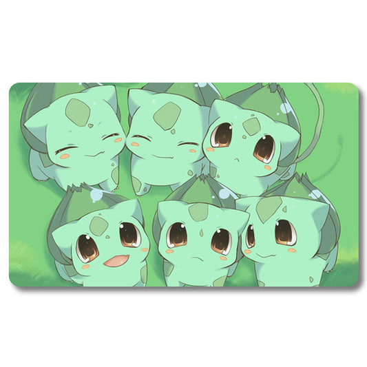 Board Game Bulbasaur Playmat - Pokemon Size 23.6X13.7in Play mats Compatible for TCG MTG RPG CCG Trading Card Game