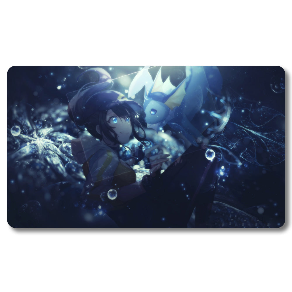 Board Game Water Spirit Playmat - Pokemon Size 23.6X13.7in Play mats Compatible for TCG MTG RPG CCG Trading Card Game