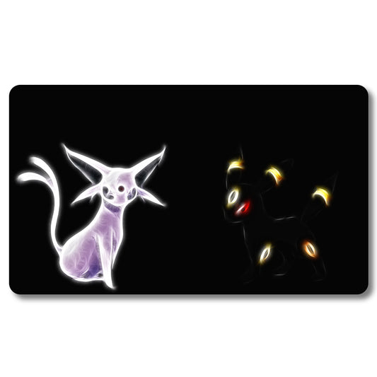 PTCG Mewtwo Umbreon  Playmat - Pokemon Size 23.6X13.7in Play mats Compatible for TCG MTG RPG CCG Trading Card Game