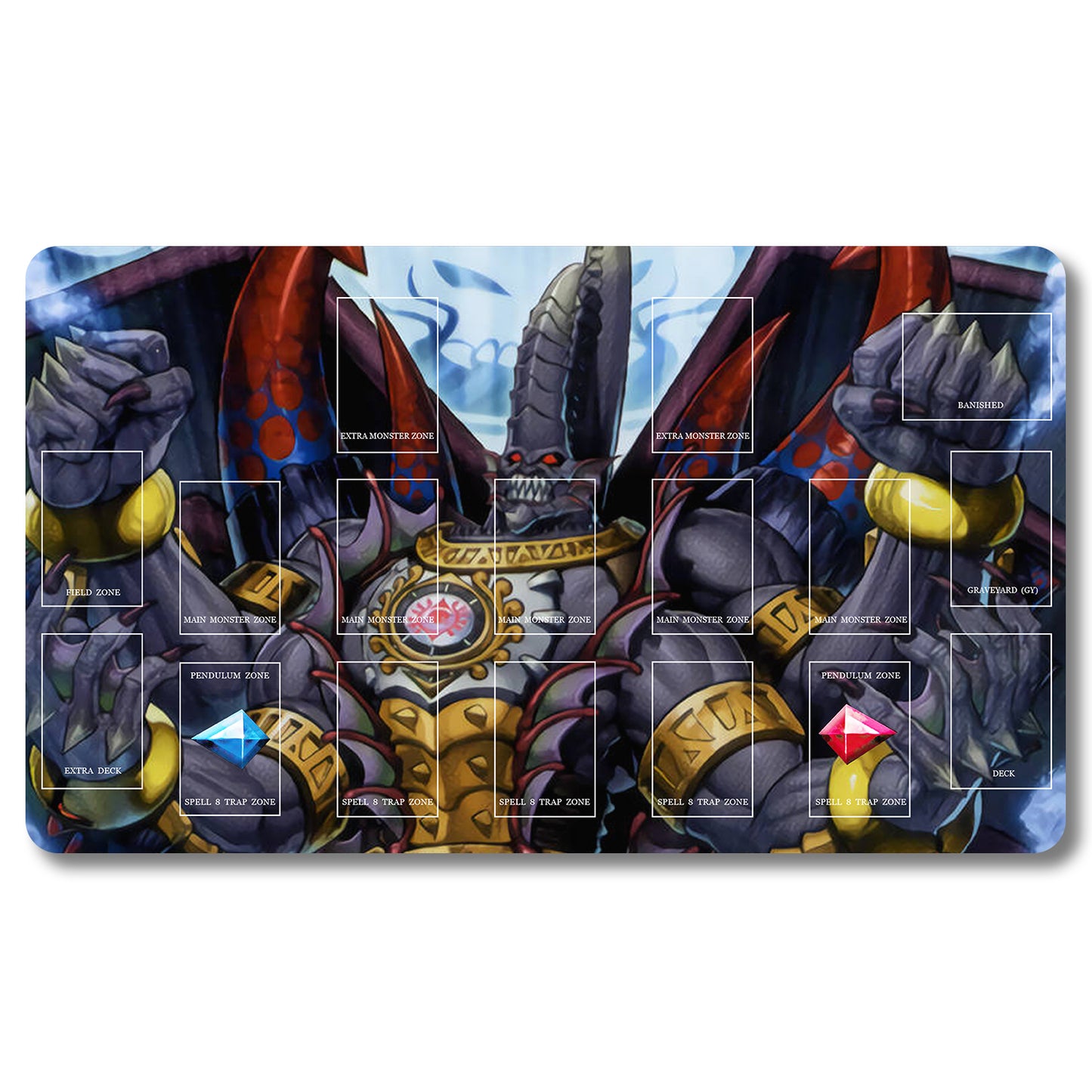 Tabulludo Ekstercentra - 159653- Yugioh Playmat Grandeco 23.6X13.7in Ludaj matoj Kongrua por TCG OCG CCG Komerca Kartludo