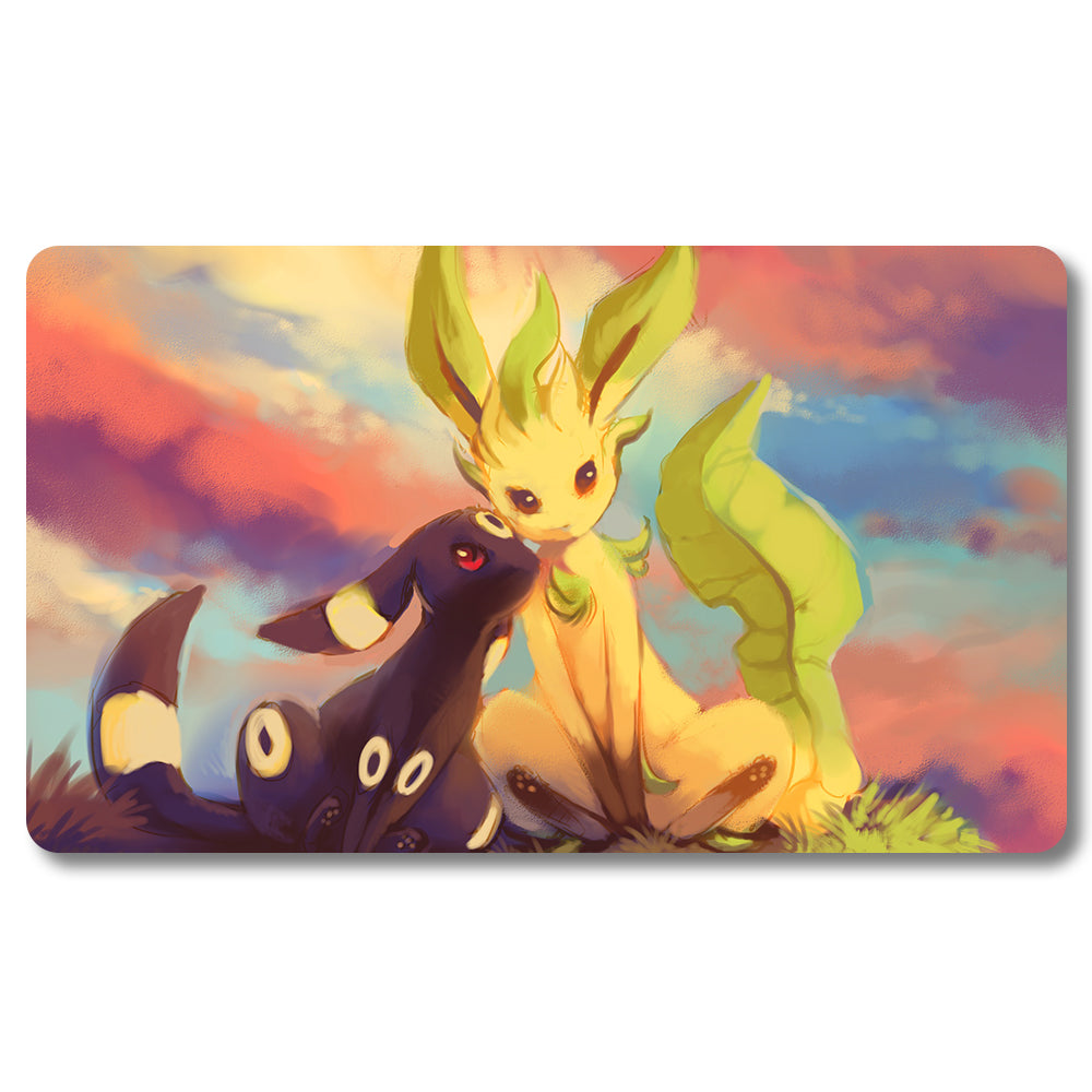 PTCG  Espeon Playmat - Pokemon Size 23.6X13.7in Play mats Compatible for TCG MTG RPG CCG Trading Card Game