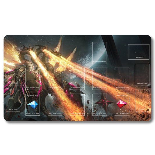 Board Game Galaxy Eyes Tachyon Dragon Playmat - Yugioh Size 23.6X13.7in Play mats Compatible for TCG OCG CCG Trading Card Game