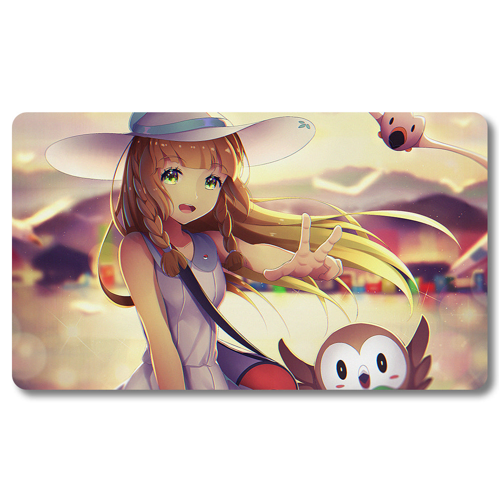 Board Game Lilia Playmat - Pokemon Size 23.6X13.7in Play mats Compatible for TCG MTG RPG CCG Trading Card Game