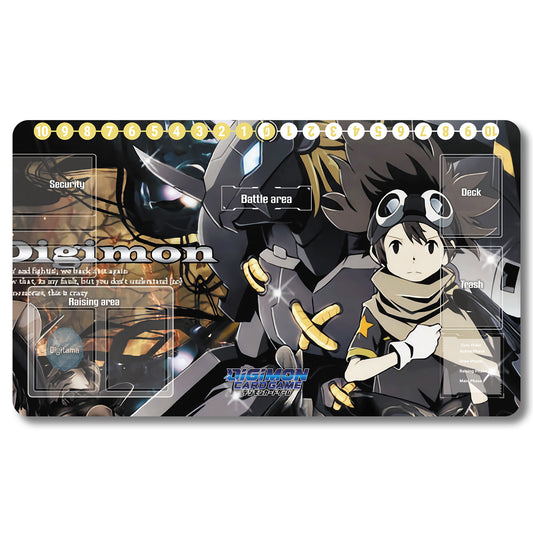 Board Game Darkdramon Playmat - Digimon Size 23.6X13.7in Play mats Compatible for TCG DTCG CCG Trading Card Game