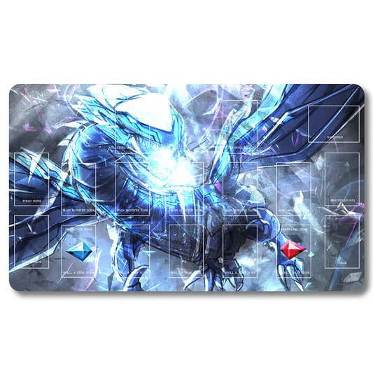 Board Game Blue Eyes White Dragon Playmat- Yugioh  Size 23.6X13.7in Play mats Compatible for TCG OCG CCG Trading Card Game