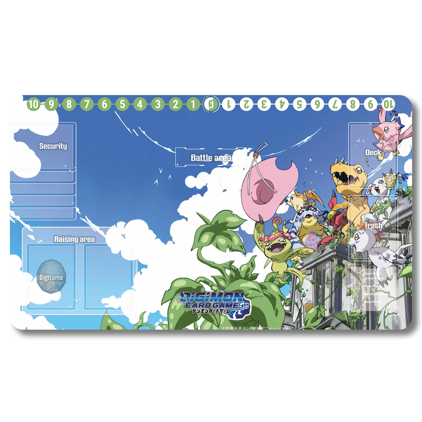 Board Game Agumon Playmat - Digimon Size 23.6X13.7in Play mats Compatible for TCG DTCG CCG Trading Card Game