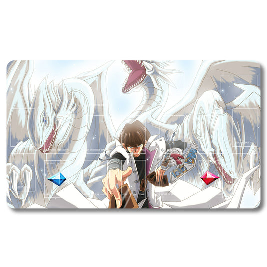 YUGIOH Seto Kaiba Playmat - Yugioh Size 23.6X13.7in Play mats Compatible for TCG OCG CCG Trading Card Game