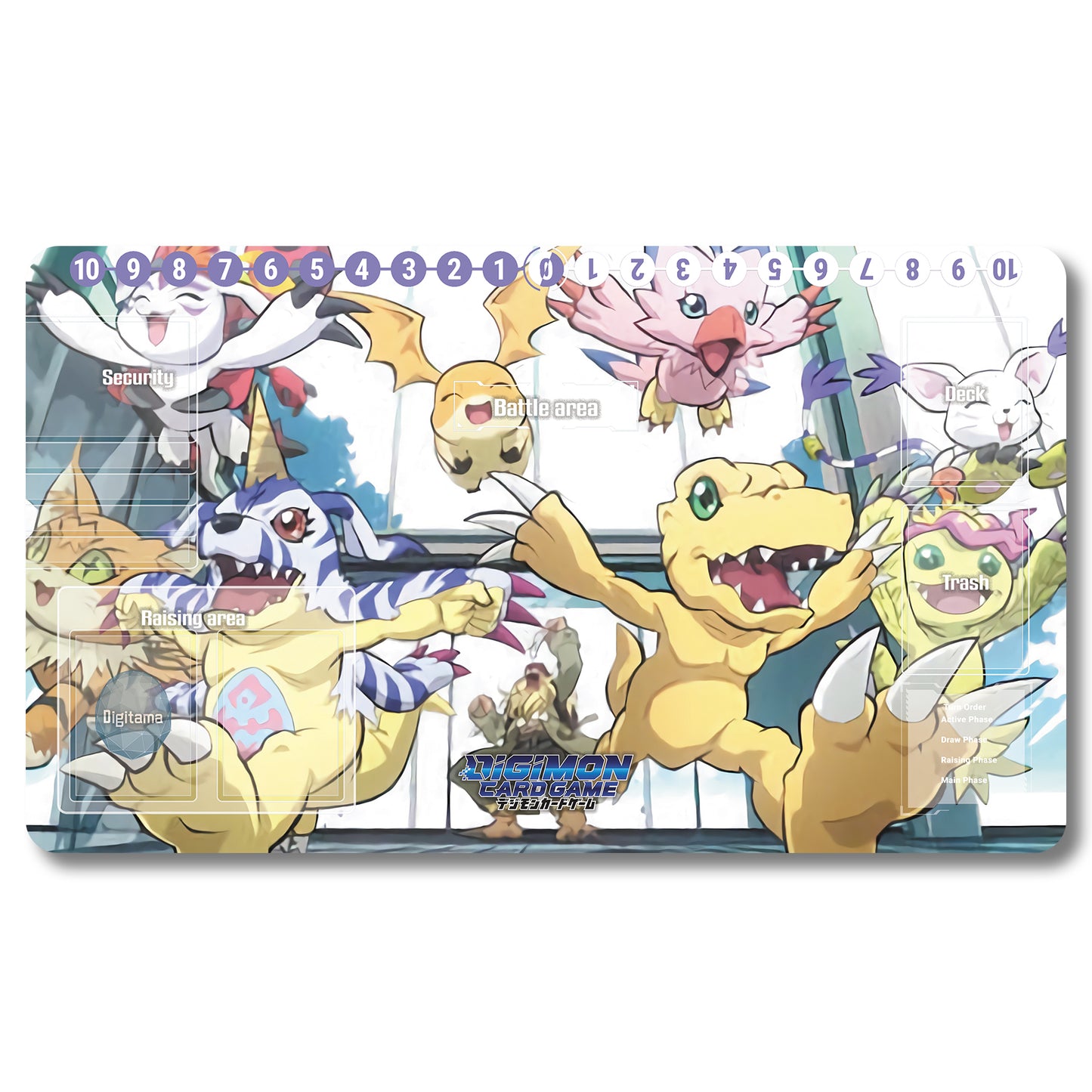 Board Game  Agumon Playmat - Digimon Size 23.6X13.7in Play mats Compatible for TCG DTCG CCG Trading Card Game