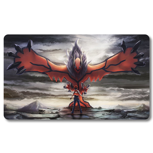 PTCG Yveltal Playmat - Pokemon Size 23.6X13.7in Play mats Compatible for TCG MTG RPG CCG Trading Card Game