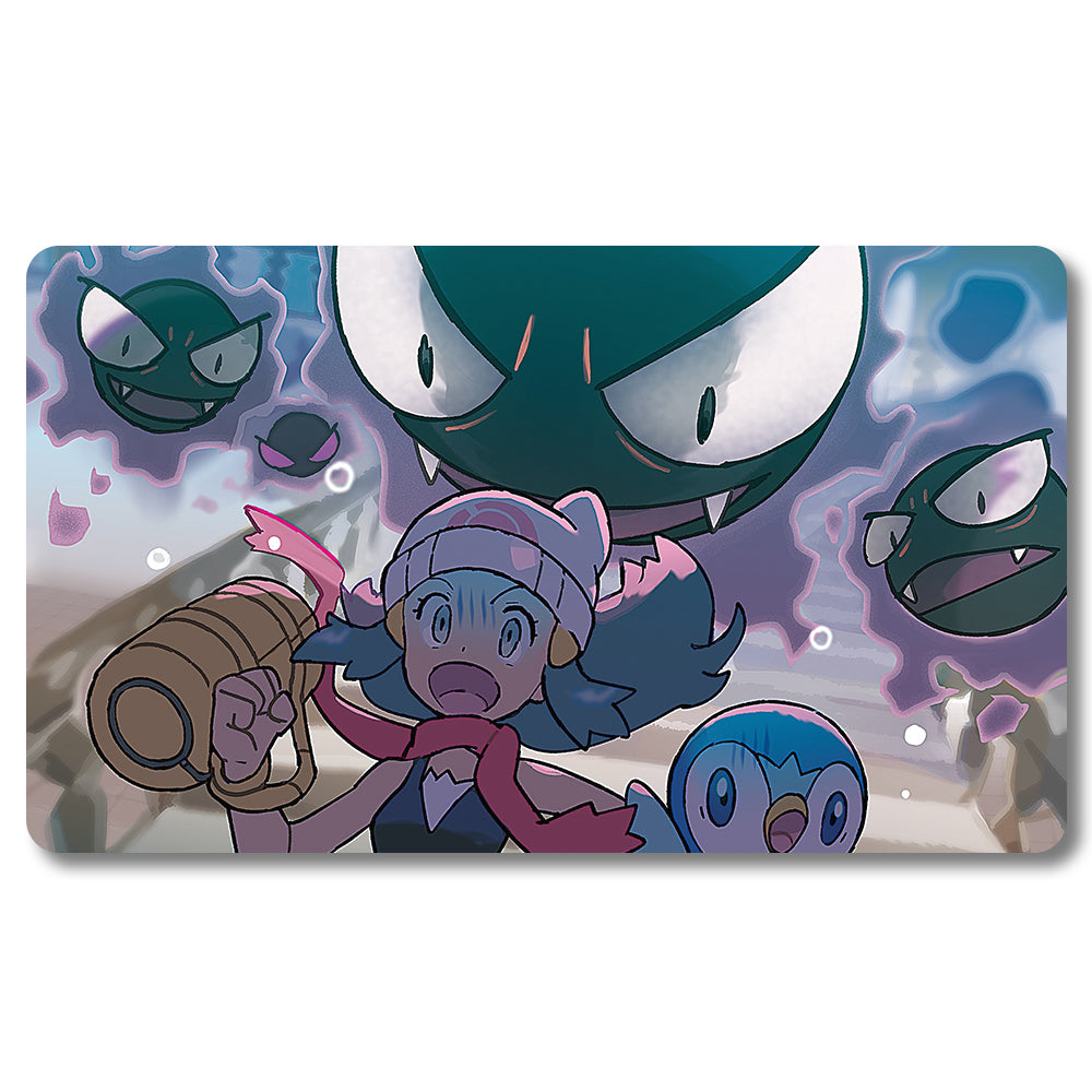 Board Game Gastly Playmat - Pokemon Size 23.6X13.7in Play mats Compatible for TCG MTG RPG CCG Trading Card Game