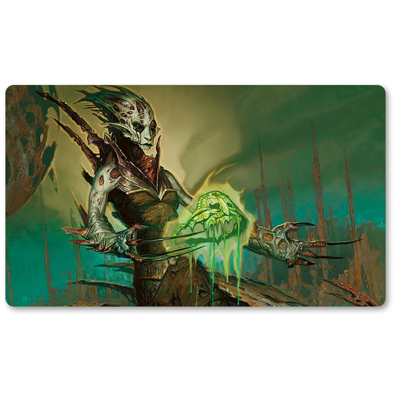 Board Game Peripheral- Viridian-Corrupter -MTG Playmat Size 23.6X13.7in Play mats Compatible for TCG RPG CCG Trading Card Game