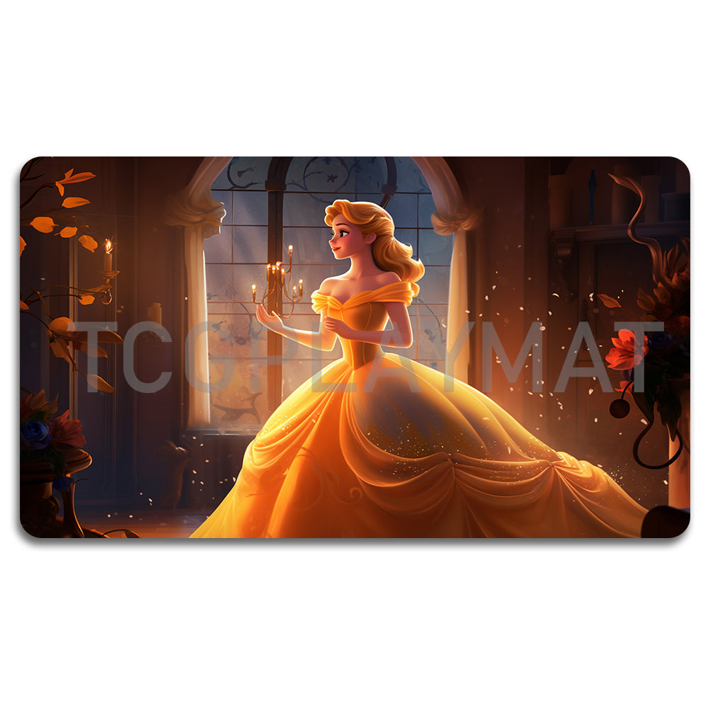 Disney Princess belle Lorcana Playmat- 23112412-  Size 23.6X13.7in Play mats Compatible for TCG RPG CCG Mouse Pad Desk Mats