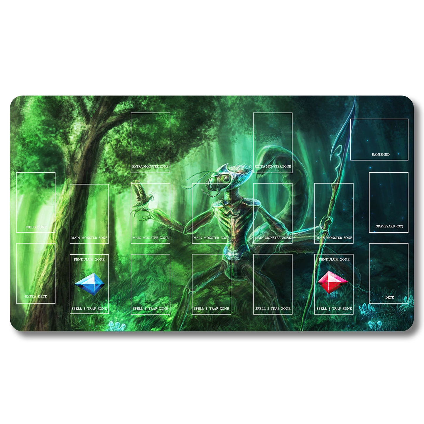 YUGIOH Peripheral - 482553- Yugioh Playmat Size 23.6X13.7in Play mats Compatible for TCG OCG CCG Trading Card Game