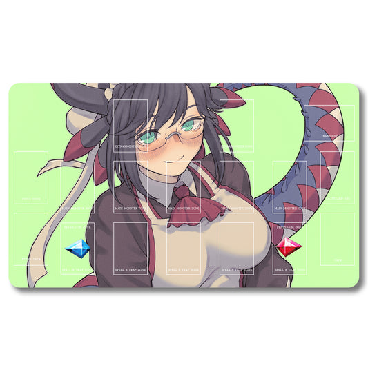 Board Game housekeeper dragon Playmat - Yugioh Size 23.6X13.7in Play mats Compatible for TCG OCG CCG Trading Card Game