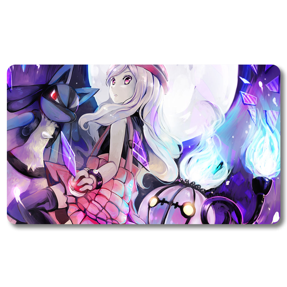 PTCG Serena Playmat - Pokemon Size 23.6X13.7in Play mats Compatible for TCG MTG RPG CCG Trading Card Game