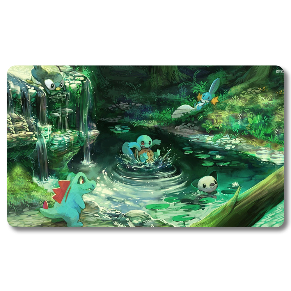 Board Game Totodile Playmat - Pokemon Size 23.6X13.7in Play mats Compatible for TCG MTG RPG CCG Trading Card Game